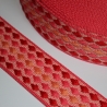 Gurtband 38 40 mm 3D-Effekt Raute mehrfarbig fuchsia lachs rot