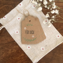 Für dich • 5 Geschenk-Anhänger inkl. Tasche & Band Geburtstag