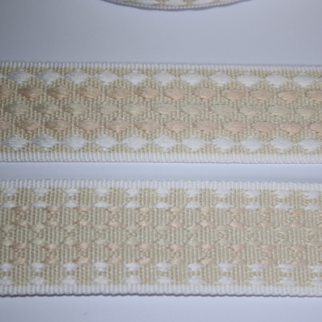 Gurtband 38 40 mm 3D-Effekt Raute mehrfarbig ecru natur beige