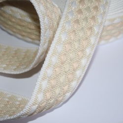 Gurtband 40 mm 3D-Effekt Raute mehrfarbig ecru natur
