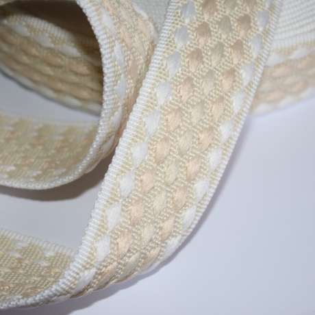Gurtband 38 40 mm 3D-Effekt Raute mehrfarbig ecru natur beige