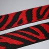 Gurtband Zebra Muster 38 mm rot schwarz Zebra-Design Tiger