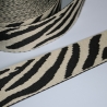 Gurtband Zebra Muster 38 mm ecru schwarz Zebra-Design Tiger