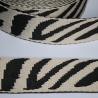 Gurtband Zebra Muster 38 mm ecru schwarz Zebra-Design Tiger