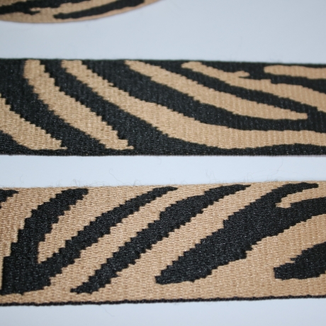 Gurtband Zebra Muster 38 mm hellbraun Zebra-Design Tiger _f