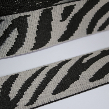 Gurtband Zebra Muster 38 mm grau Zebra-Design Tiger