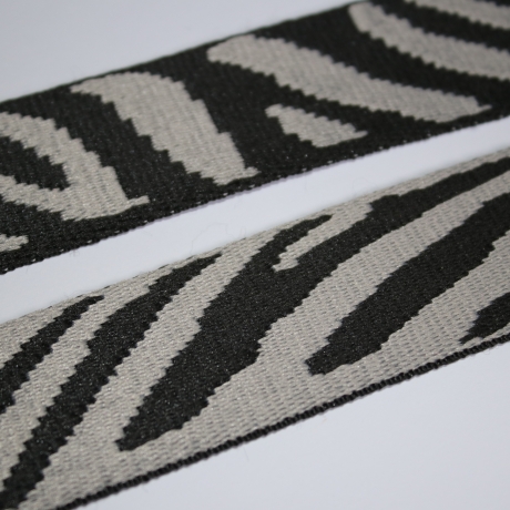 Gurtband Zebra Muster 38 mm grau Zebra-Design Tiger