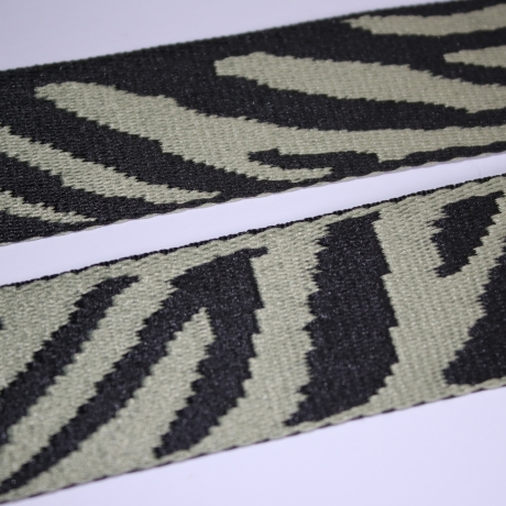 Gurtband Zebra Muster 38 mm grün schwarz Zebra-Design Tiger