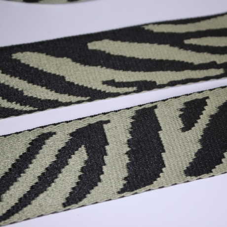 Gurtband Zebra Muster 38 mm grün schwarz Zebra-Design Tiger