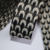 Gurtband Pfau-Muster 38 mm grau schwarz Pfauenfeder Pfauenauge