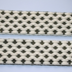 Gurtband 38 mm / 40 mm 3D-Design natur grün  Taschengurtband