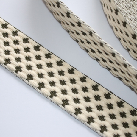 Gurtband 38 mm / 40 mm 3D-Design natur grün  Taschengurtband