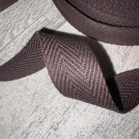 Gurtband uni Fischgrät Design 30 mm dunkelbraun braun 