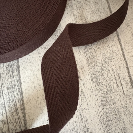 Gurtband uni Fischgrät Design 30 mm dunkelbraun braun 