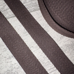 Gurtband uni Fischgrät Design 30 mm dunkelbraun braun 