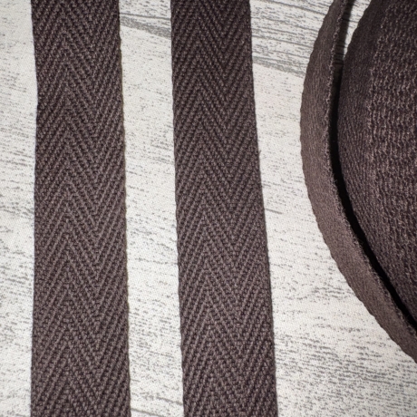 Gurtband uni Fischgrät Design 30 mm dunkelbraun braun 