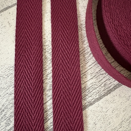 Gurtband uni Fischgrät Design 30 mm bordeaux weinrot 