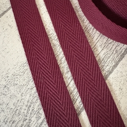 Gurtband uni Fischgrät Design 30 mm bordeaux weinrot 