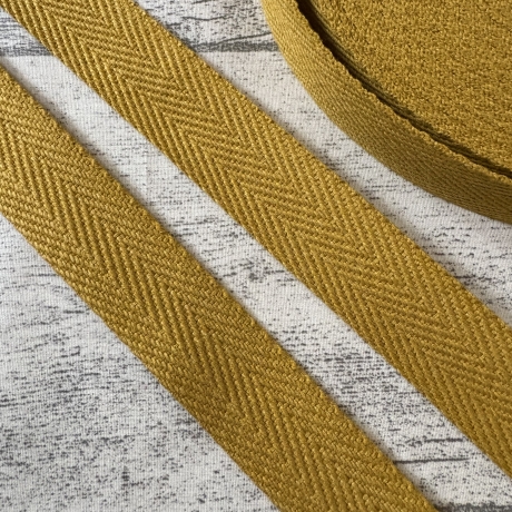 Gurtband uni Fischgrät Design 30 mm mustard senf