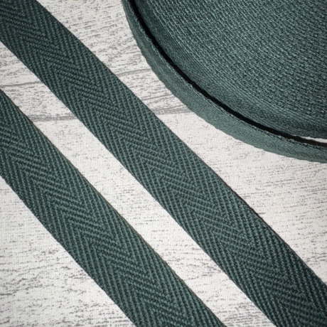 Gurtband uni Fischgrät Design 30 mm dunkelgrün