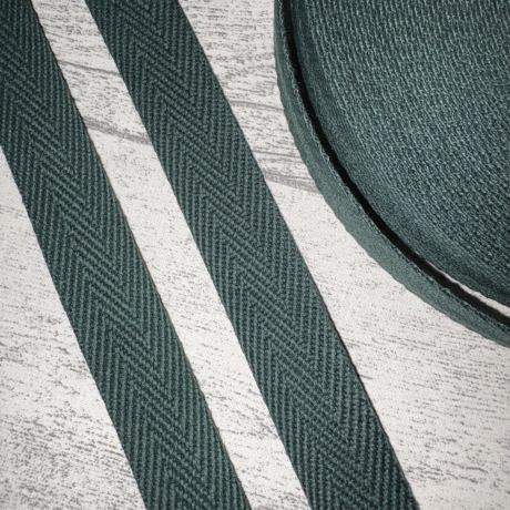 Gurtband uni Fischgrät Design 30 mm dunkelgrün