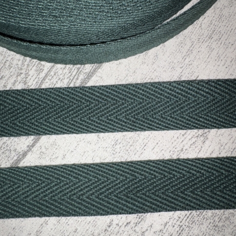 Gurtband uni Fischgrät Design 30 mm dunkelgrün