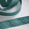 Schrägband Baumwolle blau türkis mit Design 27 mm
