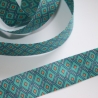 Schrägband Baumwolle blau türkis mit Design 27 mm