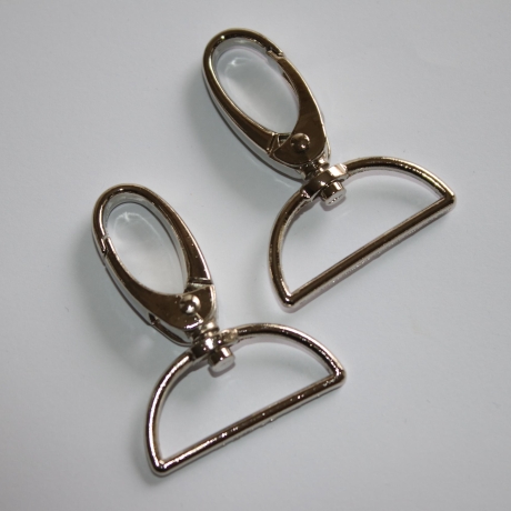 2x Karabinerhaken 30 mm silber Karabiner für Taschen