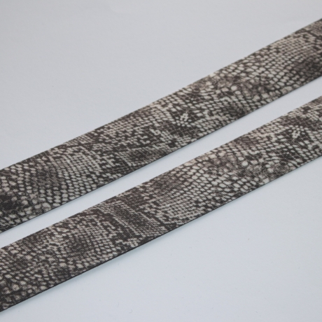 Schrägband Schlangen-Design grau 20 mm Reptil