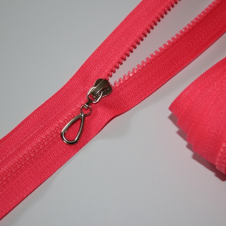 Reißverschluss neon pink Knochen neonpink + Zipper silber REST