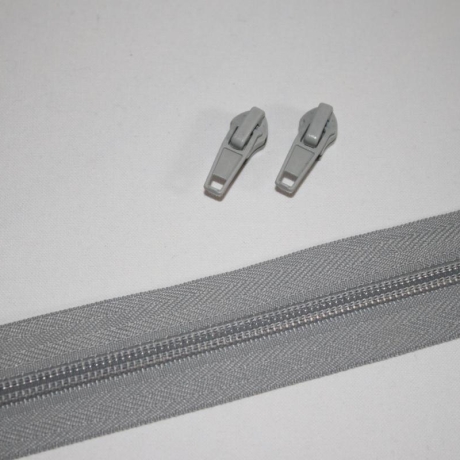 Reißverschluss hellgrau inkl. Zipper Autolock 5 mm Endlos-Ware