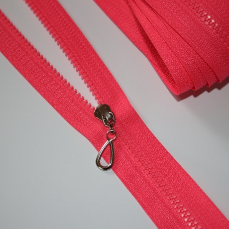 Reißverschluss neon pink Knochen neonpink + Zipper silber REST