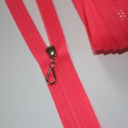 Reißverschluss 3mm neonrosa & Zipper silber gold schwarzsilber