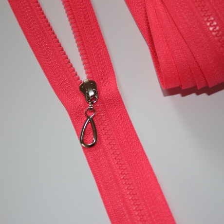 Reißverschluss neon pink Knochen neonpink + Zipper silber REST