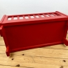 Vintage Puppenbett aus Holz rot Puppenbettwäsche Puppenmöbel