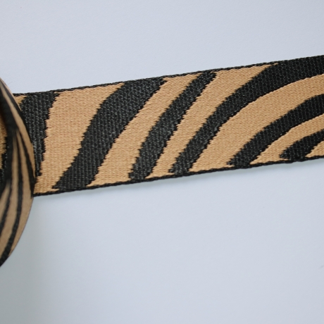 Gurtband Zebra Muster 38 mm beige Zebra-Design Tiger _c
