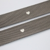 Gurtband 40 38 mm grau mit Herz Taschengurtband