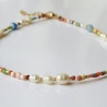 Halskette Perlenkette Süßwasserperlen bunt Geschenk Frauen