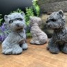 Handgefertigter Terrier aus Stein/Sand/Glas und Harz