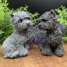 Handgefertigter Terrier aus Stein/Sand/Glas und Harz