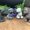 Handgefertigter Terrier aus Stein/Sand/Glas und Harz