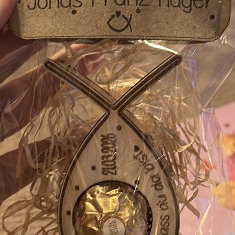 ✨ Fisch zur Taufe – personalisiert & mit Rocher gefüllt ✨