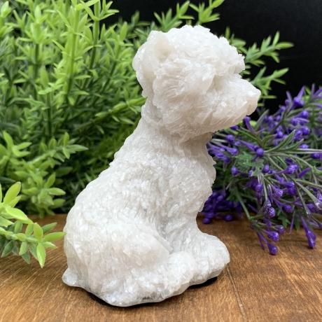 Handgefertigter Terrier aus Stein/Sand/Glas und Harz