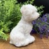 Handgefertigter Terrier aus Stein/Sand/Glas und Harz