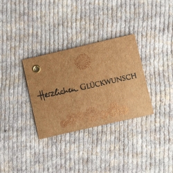 Herzlichen Glückwunsch • Mini Karte Geschenkanhänger Geburtstag