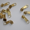 10x Zipper gold Schieber 5 mm Schiene Endlos-Reißverschluss