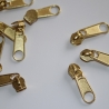 10x Zipper gold Schieber 5 mm Schiene Endlos-Reißverschluss