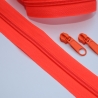 Reißverschluss neonorange 5 mm mit / ohne Zipper Endlos-Ware