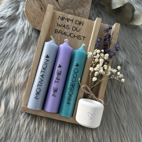 Kerzenset „nimm dir was du brauchst“, Geschenkset